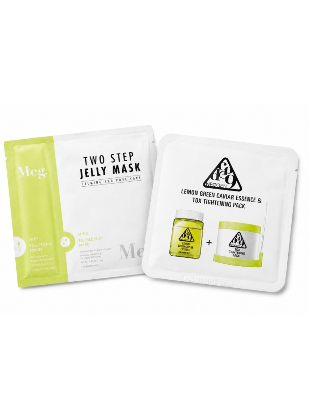 NEW - Neogen Code9 Lemon Green Caviar Essence 2-Step Jelky Mask Bundle K-Beauty